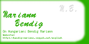 mariann bendig business card